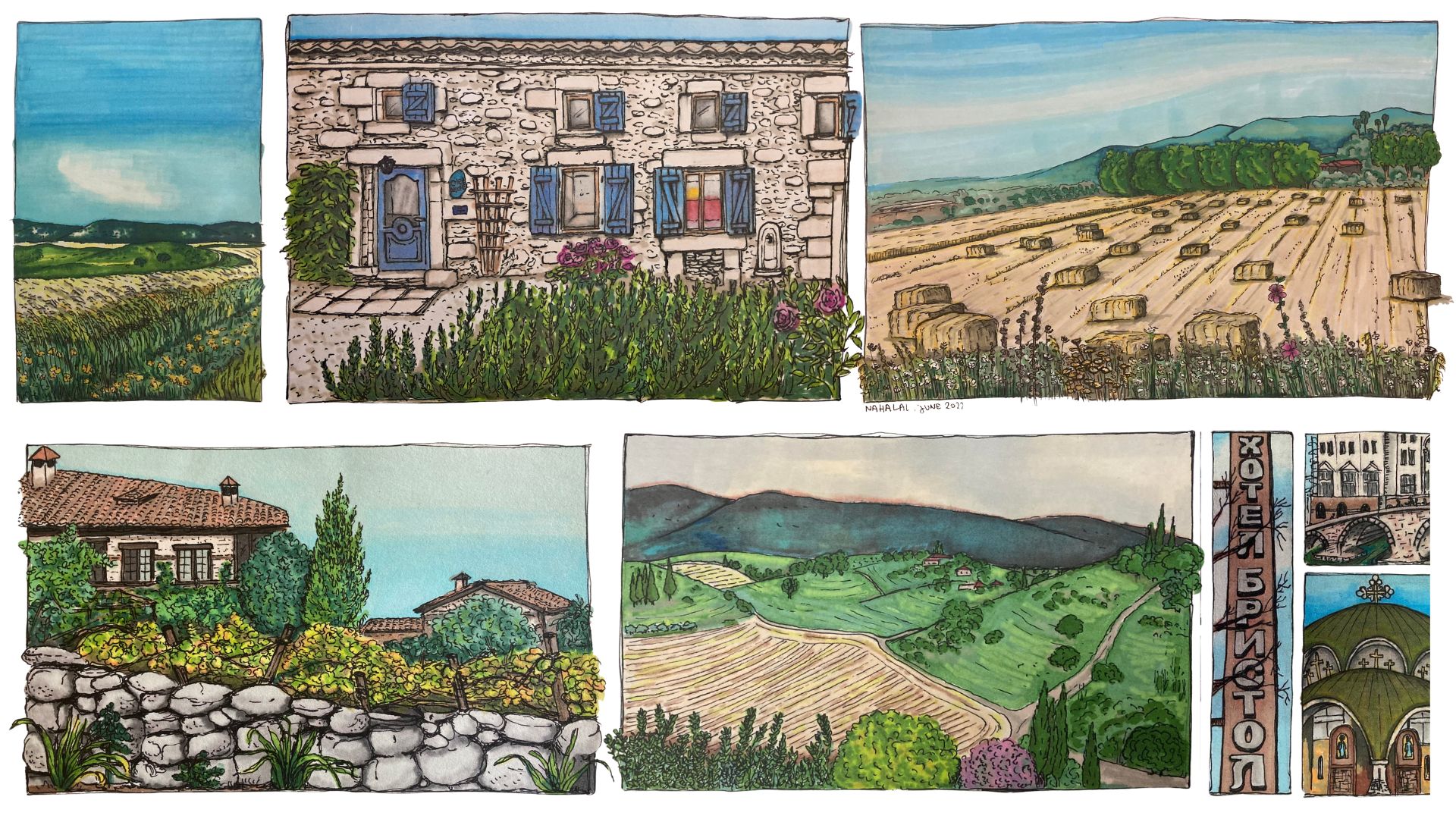 איורים ורישומים על נייר